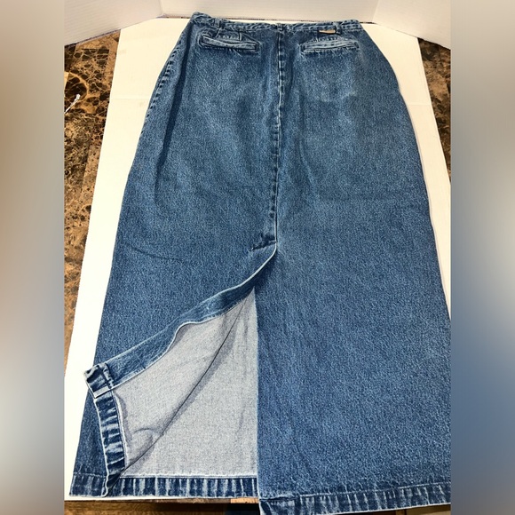 Vintage Woman’s Long Length Denim Skirt Y2K Woman’s Size 16 35.5 “ Length Modest - Picture 5 of 5